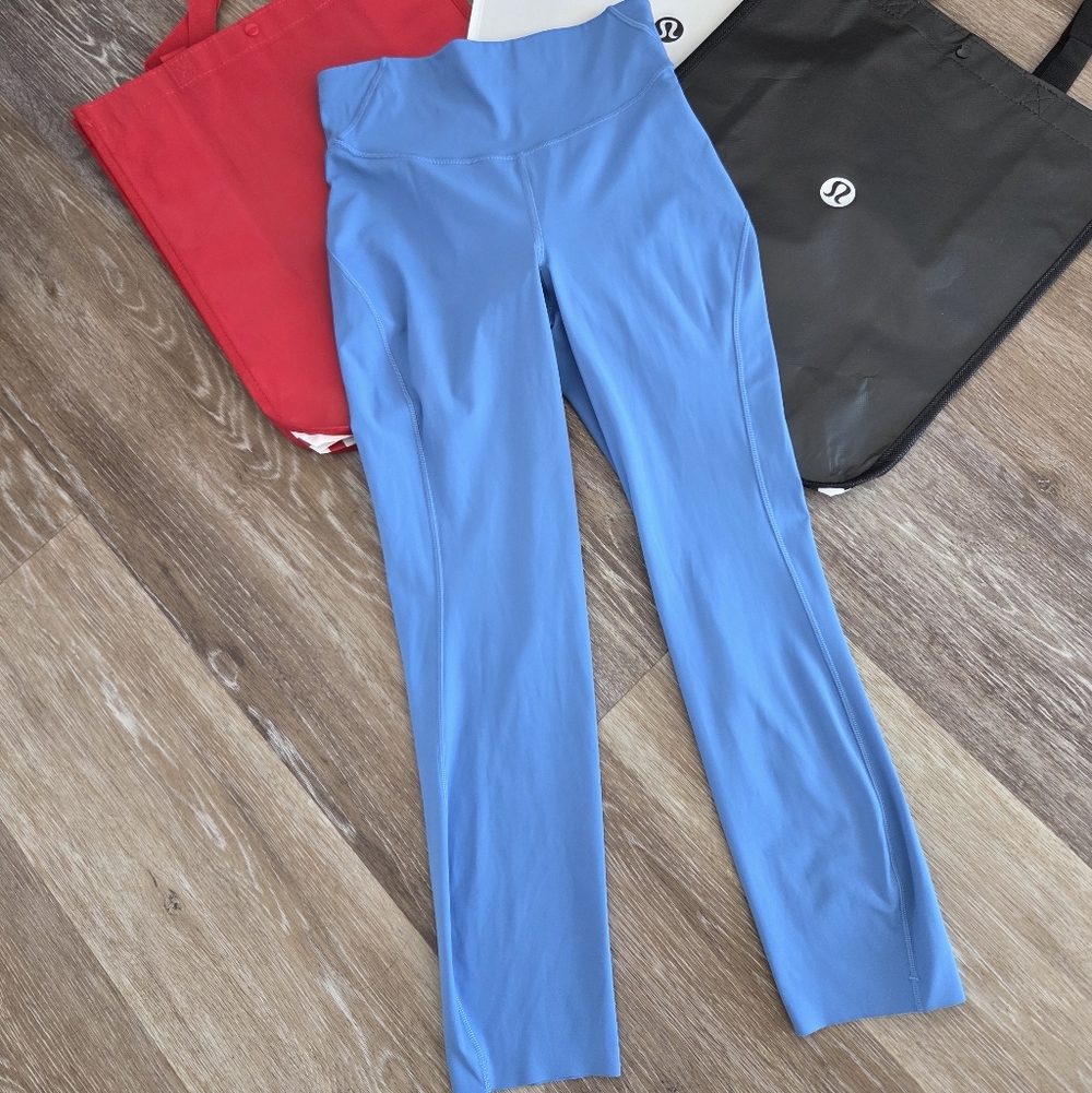Lululemon Bace Pace High-Rise Crop Tight Legging Blue Sz 6 Yoga Athletic View 2